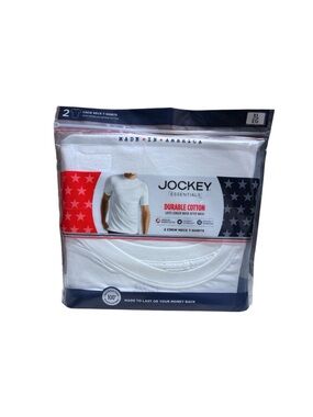Jockey Essentials Made In USA Undershirts 2-Pack - Durable Cotton
